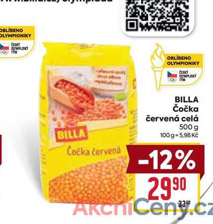 BILLA Čočka červená celá 500 g