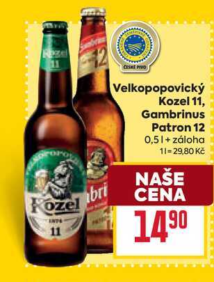 Velkopopovický Kozel 11, Gambrinus Patron 12 0,5l