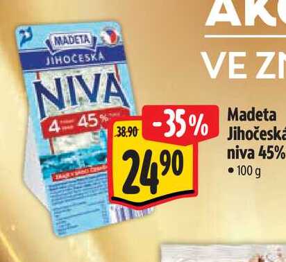   Madeta Jihočeská niva 45% 100 g 