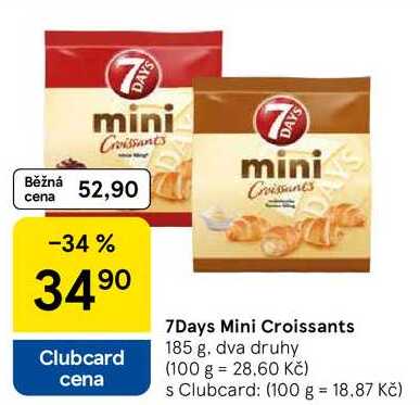 7Days Mini Croissants, 185 g, dva druhy 