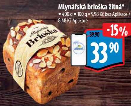 Mlynářská brioška žitná, 400 g 
