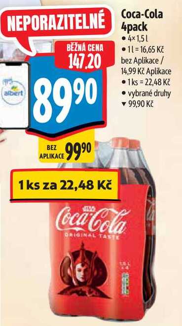 Coca-Cola 4pack, 4x 1,5 l