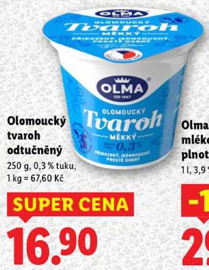 Olomoucký tvaroh odtučněný, 250 g