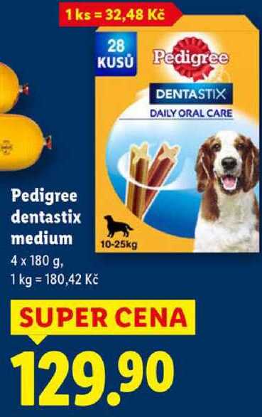 Pedigree dentastix medium, 4x 180 g