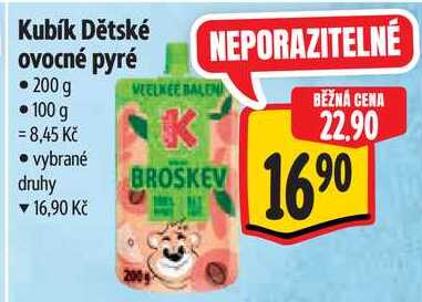 Kubík Dětské ovocné pyré, 200 g 