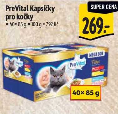 PreVital Kapsičky pro kočky, 40x 85 g 