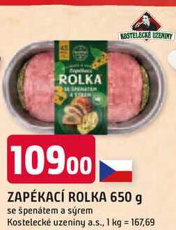 ZAPÉKACÍ ROLKA 650 g se špenátem a sýrem