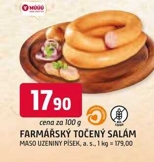 FARMÁŘSKÝ TOČENÝ SALÁM 100g