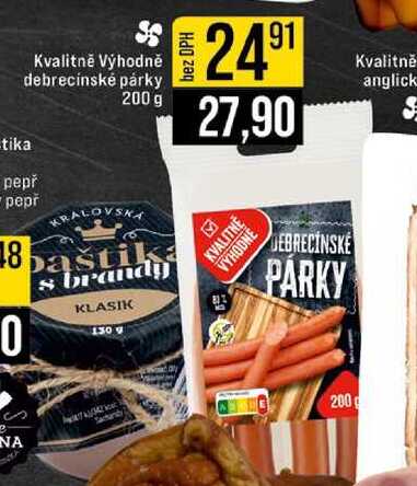 Kvalitně Výhodně debrecínské párky 200 g 