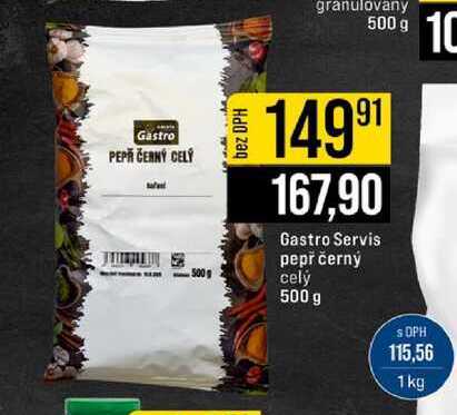 Gastro Servis pepř černý celý 500 g 