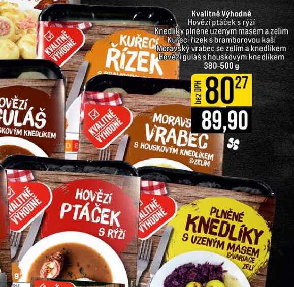 Kvalitně Výhodně Hotová jídla 380 - 500 g 