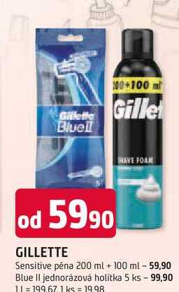GILLETTE Sensitive pěna 200 ml + 100 ml 