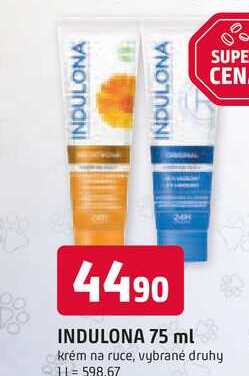 INDULONA 75 ml krém na ruce, vybrané druhy 