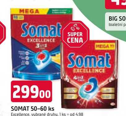 Somat tablety do myčky 50-60ks, vybrané druhy