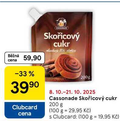 Cassonade Skořicový cukr, 200 g  