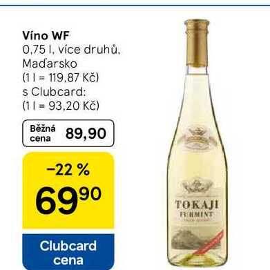 Víno WF, 0,75 1, více druhů 