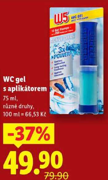WC gel s aplikátorem, 75 ml
