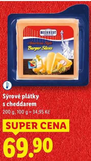 Sýrové plátky s cheddarem, 200 g