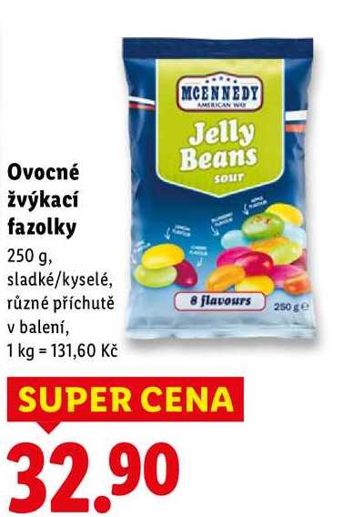 Ovocné žvýkací fazolky, 250 g