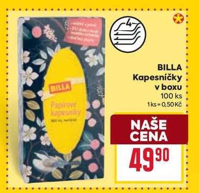 BILLA Kapesníčky v boxu 100 ks 