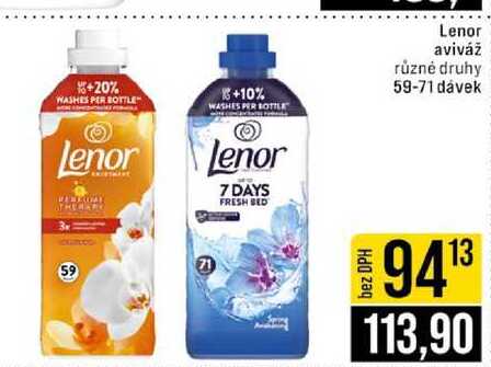 Lenor aviváž různé druhy 59 - 71 dávek
