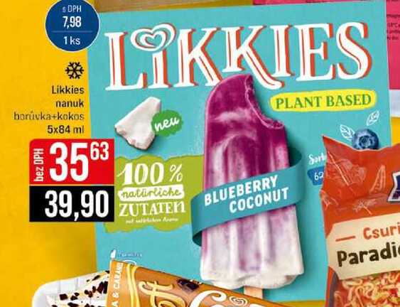 Likkies nanuk borůvka+kokos 84 ml 5 ks