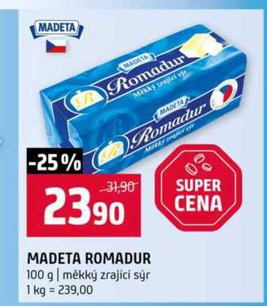 Madeta Romadur Měkký zrající sýr 100g
