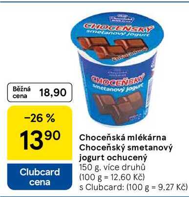 Choceňský smetanový jogurt ochucený, 150 g, více druhů 