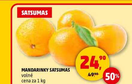 MANDARINKY SATSUMAS, 1 kg 