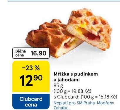 Mřížka s pudinkem a jahodami, 85 g  