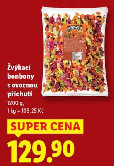 Žvýkací bonbony s ovocnou příchutí, 1200 g