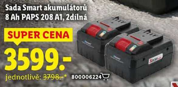 Sada Smart akumulátorů 8 Ah PAPS 208 A1, 2dílná 