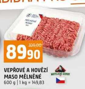 Vepřové a hovězí maso mělněné 600g