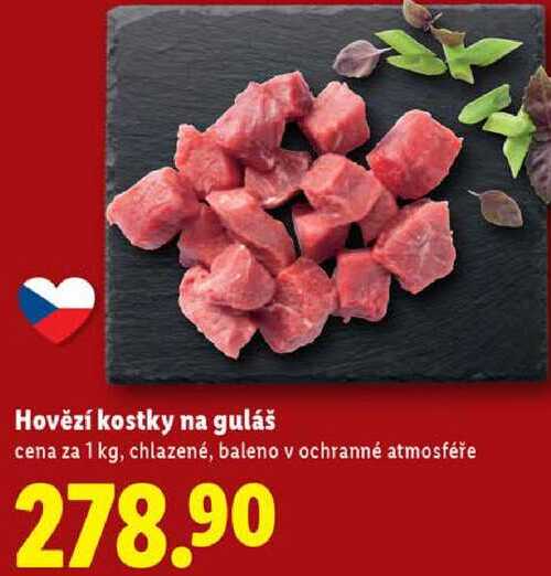 Hovězí kostky na guláš, cena za 1 kg