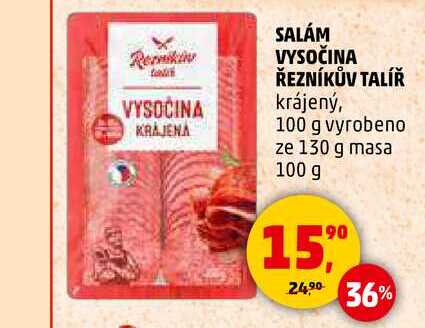 SALÁM VYSOČINA ŘEZNÍKŮV TALÍŘ, 100 g