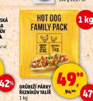 DRŮBEŽÍ PÁRKY ŘEZNÍKŮV TALÍŘ, 1 kg 