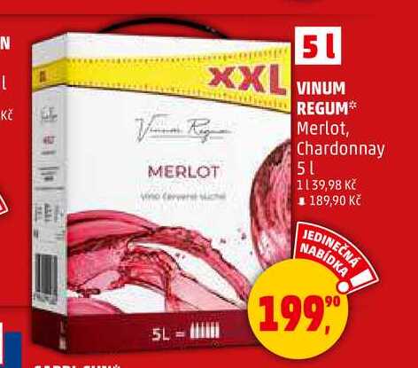 VINUM REGUM Merlot, Chardonnay, 5 l