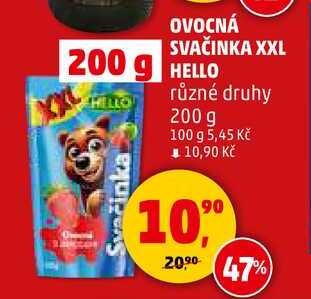 OVOCNÁ SVAČINKA XXL HELLO, 200 g 