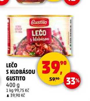 LEČO S KLOBASOU GUSTITO, 400 g