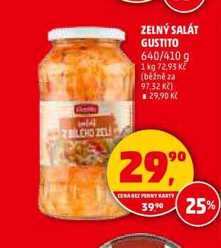 ZELNÝ SALÁT GUSTITO, 640/410 g