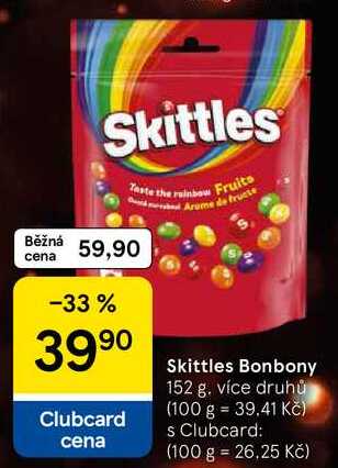 Skittles Bonbony, 152 g. více druhů 