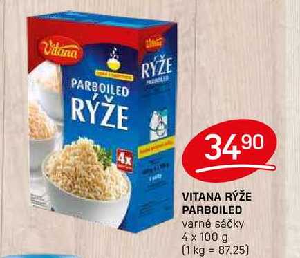 VITANA RÝŽE PARBOILED varné sáčky 4 x 100 g 
