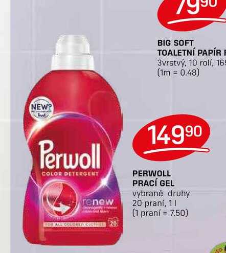 PERWOLL PRACÍ GEL vybrané druhy 20 praní, 1l