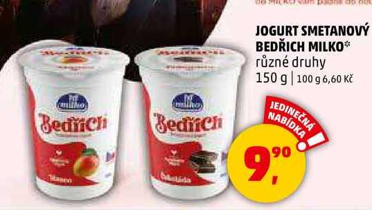 JOGURT SMETANOVÝ BEDŘICH MILKO 150 g 