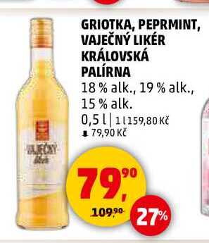 VAJEČNÝ LIKÉR KRÁLOVSKÁ PALÍRNA, 0,5 l