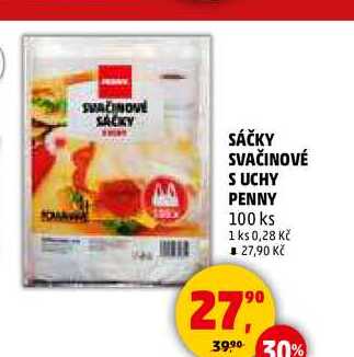 SÁČKY SVAČINOVÉ S UCHY PENNY, 100 ks 