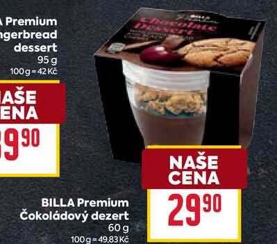 BILLA Premium Čokoládový dezert 60 g 
