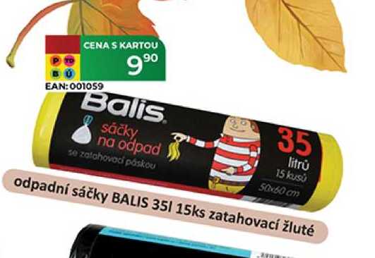 odpadní sáčky BALIS 351 15ks zatahovací žluté 