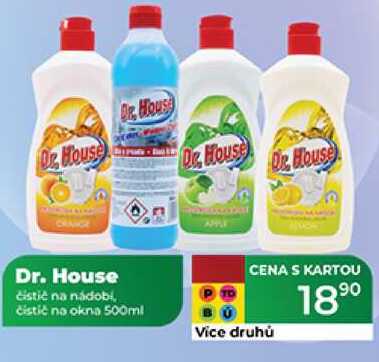 Dr. House čistič na nádobí, čistič na okna 500ml  