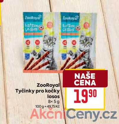 ZooRoyal Tyčinky pro kočky losos 8x5g 